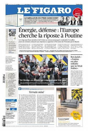 Le Figaro du Jeudi 10 Mars 2022