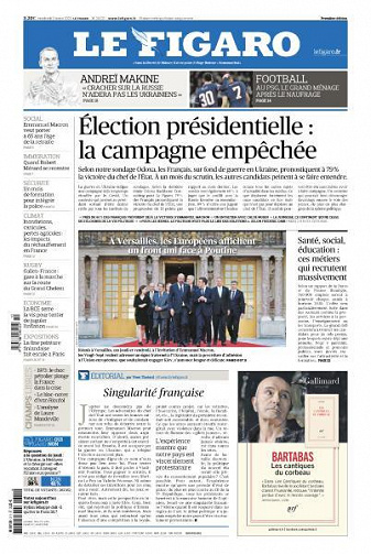 Le Figaro du Vendredi 11 Mars 2022