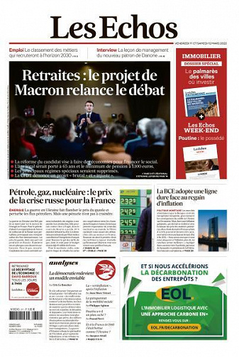Les Echos du Vendredi 11 et Samedi 12 Mars 2022
