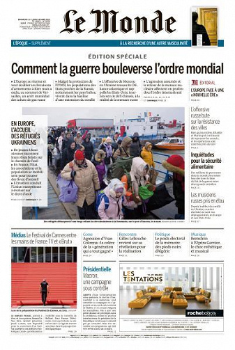 Le Monde du Dimanche 13 et Lundi 14 Mars 2022