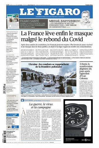 Le Figaro du Lundi 14 Mars 2022