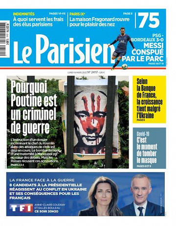 Le Parisien du Lundi 14 Mars 2022