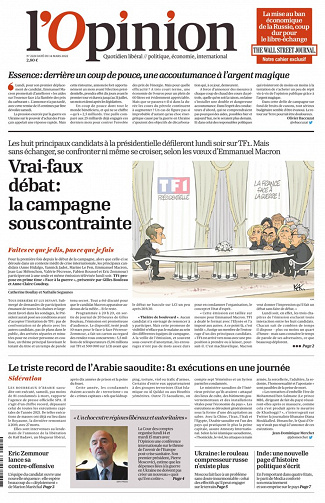 L'opinion du lundi 14 mars 2022
