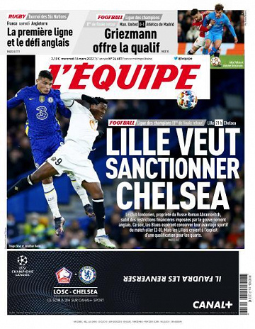 L’equipe du Mercredi 16 Mars 2022
