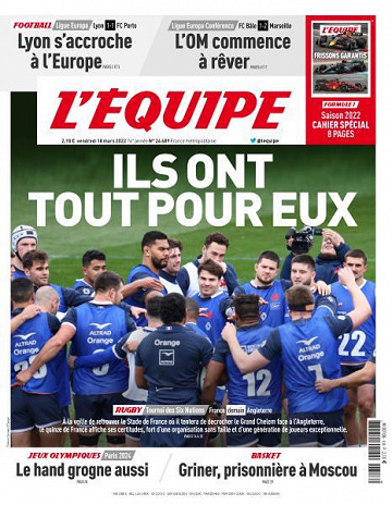 L’equipe du Vendredi 18 Mars 2022