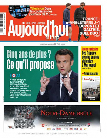 Aujourd’hui en France - 18 Mars 2022