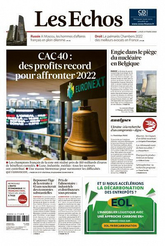 Les Echos du Lundi 21 Mars 2022