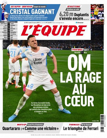 L’equipe du Lundi 21 Mars 2022