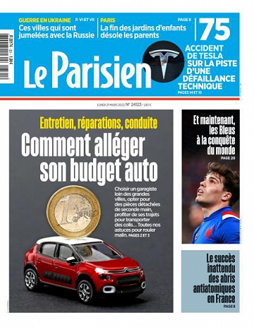 Le Parisien du Lundi 21 Mars 2022
