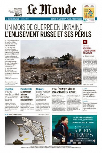 Le Monde du Jeudi 24 Mars 2022
