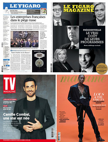 Pack Le Figaro et ses 3 suppléments - Vendredi 25 Mars 2022