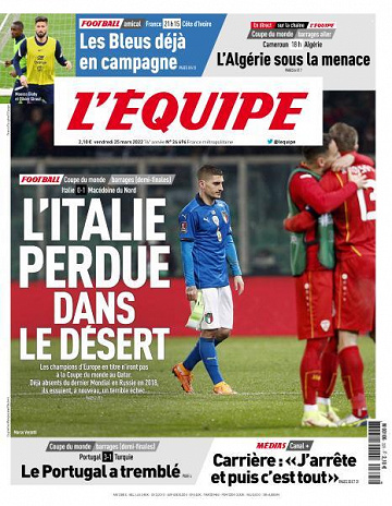 L’equipe du Vendredi 25 Mars 2022