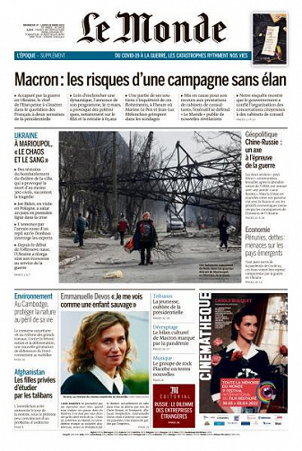 Le Monde du Dimanche 27 et Lundi 28 Mars 2022