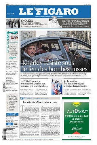 Le Figaro du Lundi 28 Mars 2022