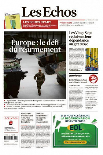 Les Echos du Lundi 28 Mars 2022