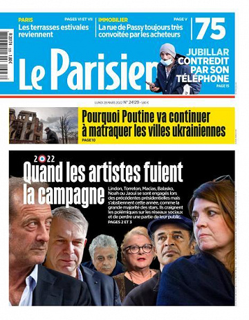 Le Parisien du Lundi 28 Mars 2022