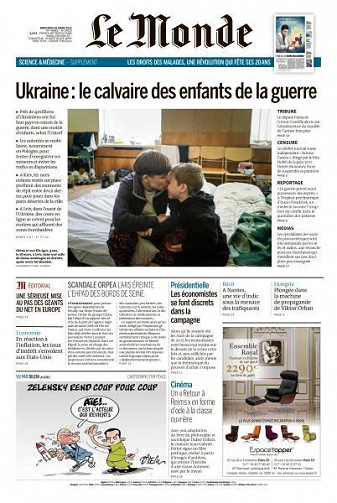 Le Monde du Mercredi 30 Mars 2022