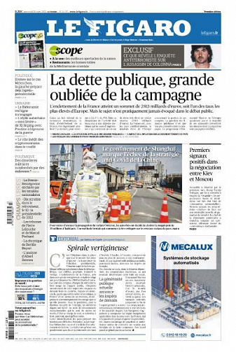Le Figaro du Mercredi 30 Mars 2022
