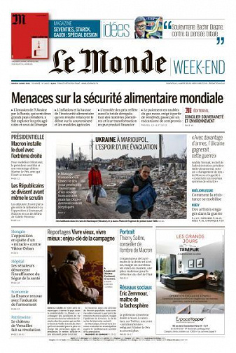 Le Monde du Samedi 2 Avril 2022