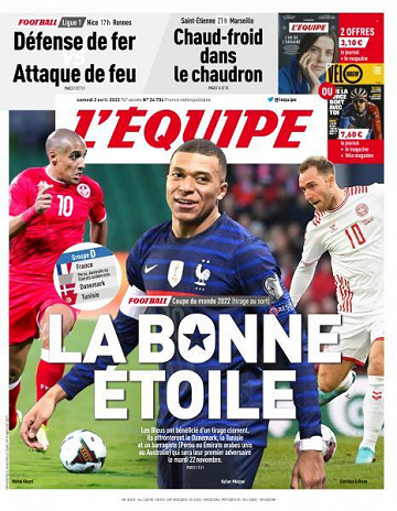 L’equipe du Samedi 2 Avril 2022