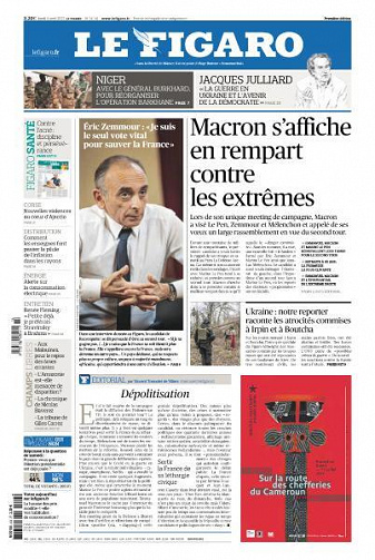 Le Figaro du Lundi 4 Avril 2022