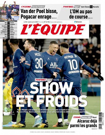 L’equipe du Lundi 4 Avril 2022
