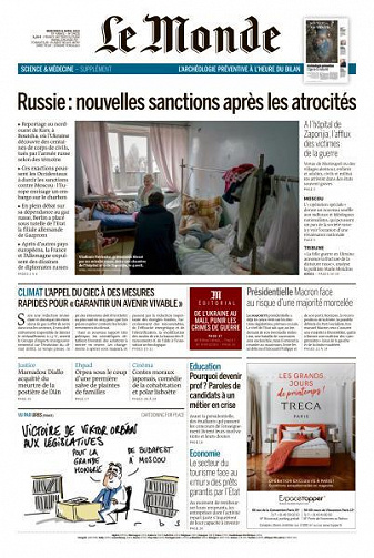 Le Monde du Mercredi 6 Avril 2022