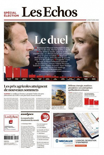 Les Echos du Lundi 11 Avril 2022