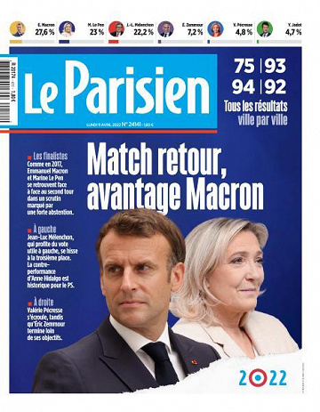 Le Parisien du Lundi 11 Avril 2022