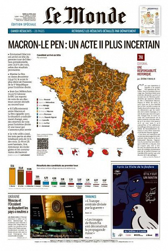 Le Monde du Mardi 12 Avril 2022
