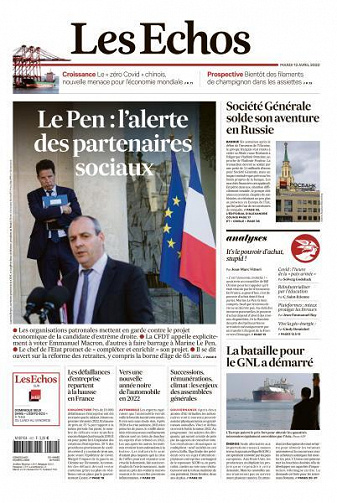 Les Echos du Mardi 12 Avril 2022