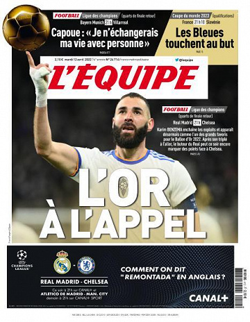 L’equipe du Mardi 12 Avril 2022