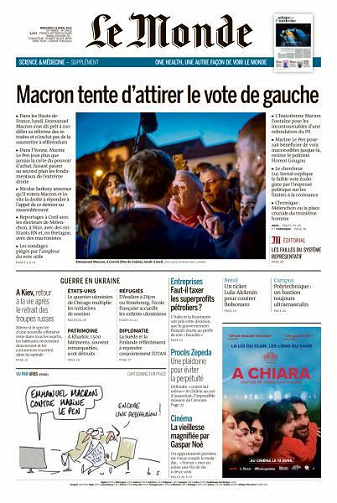 Le Monde du Mercredi 13 Avril 2022