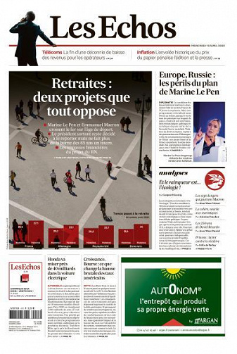 Les Echos du Mercredi 13 Avril 2022