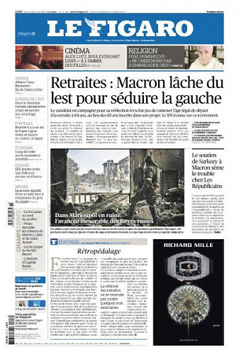 Le Figaro du Mercredi 13 Avril 2022