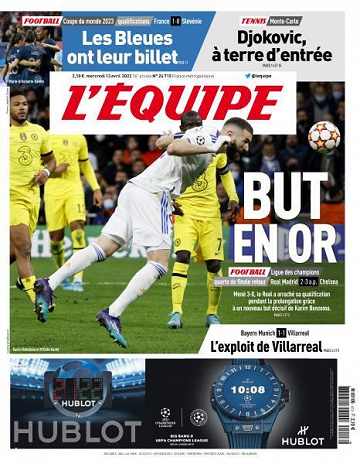 L’equipe du Mercredi 13 Avril 2022