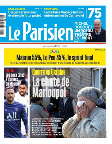 Le Parisien du Jeudi 14 Avril 2022