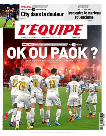 L’equipe du Jeudi 14 Avril 2022