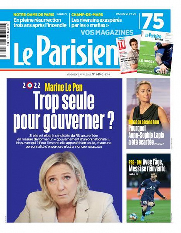 Le Parisien du Vendredi 15 Avril 2022