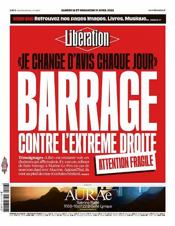 Libération du Samedi 16 et Dimanche 17 Avril 2022