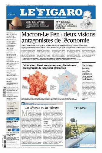 Le Figaro du Samedi 16 et Dimanche 17 Avril 2022