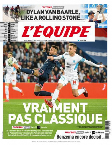 L’equipe du Lundi 18 Avril 2022