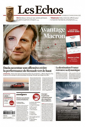 Les Echos du Vendredi 22 et Samedi 23 Avril 2022