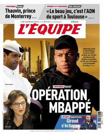 L’equipe du Vendredi 22 Avril 2022