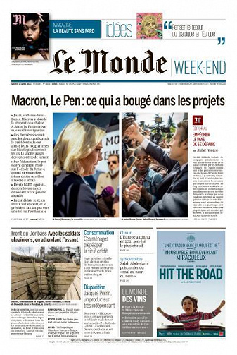 Le Monde du Samedi 23 Avril 2022