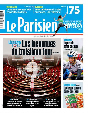 Le Parisien du Mardi 26 Avril 2022