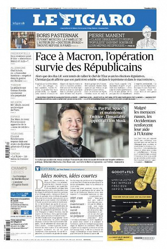 Le Figaro du Mercredi 27 Avril 2022