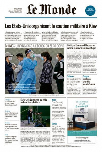 Le Monde du Jeudi 28 Avril 2022