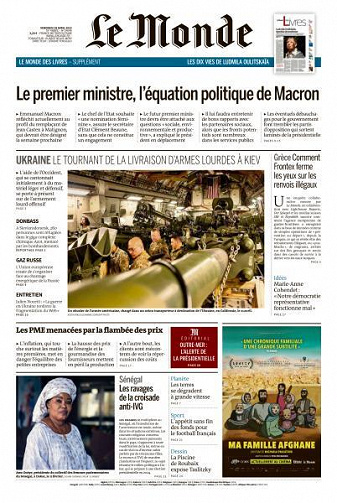 Le Monde du Vendredi 29 Avril 2022