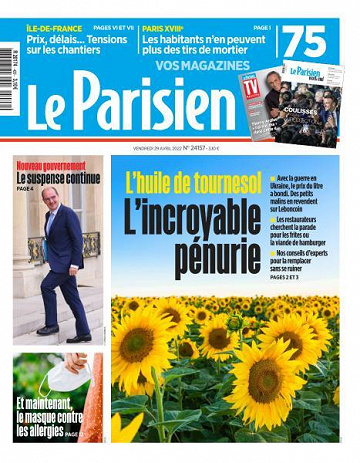 Le Parisien du Vendredi 29 Avril 2022